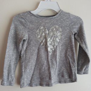 The Children Place Gray Heart Long Sleeves Shirt